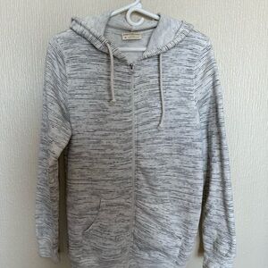 Bobbie Brooks Cream and Black Striped Hoodie